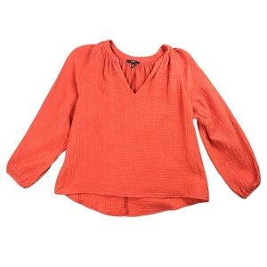 Drew By Anthropologie Burnt Orange Cotton Gauze Top In Size XS